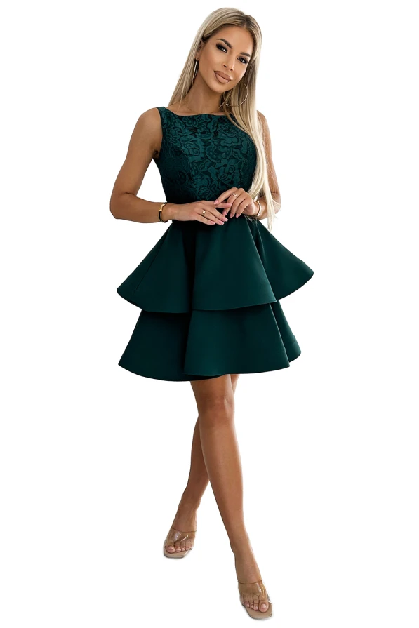 205-4 LAURA šaty s krajkou - zelené