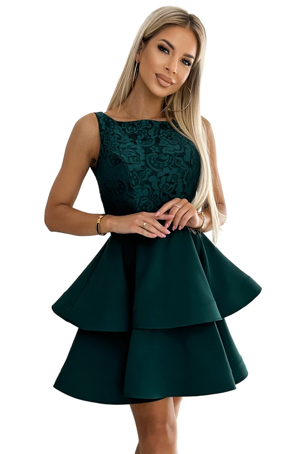 205-4 LAURA šaty s krajkou - zelené