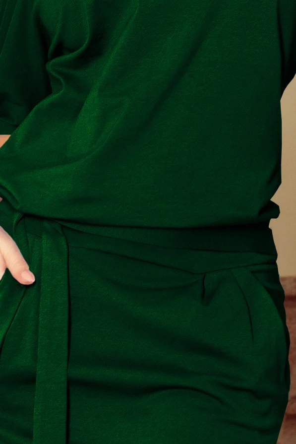 249-2 CASSIE - šaty s krátkými rukávy - zelené