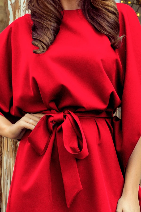 287-3 SOFIA Motýlkové šaty - červené