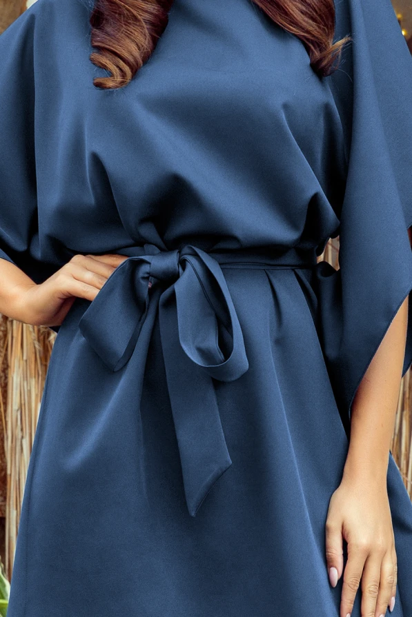 287-7 SOFIA Motýlkové šaty - modré