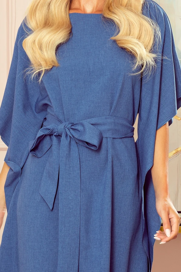 287-9 SOFIA Motýlkové šaty - vzor - modré prádlo
