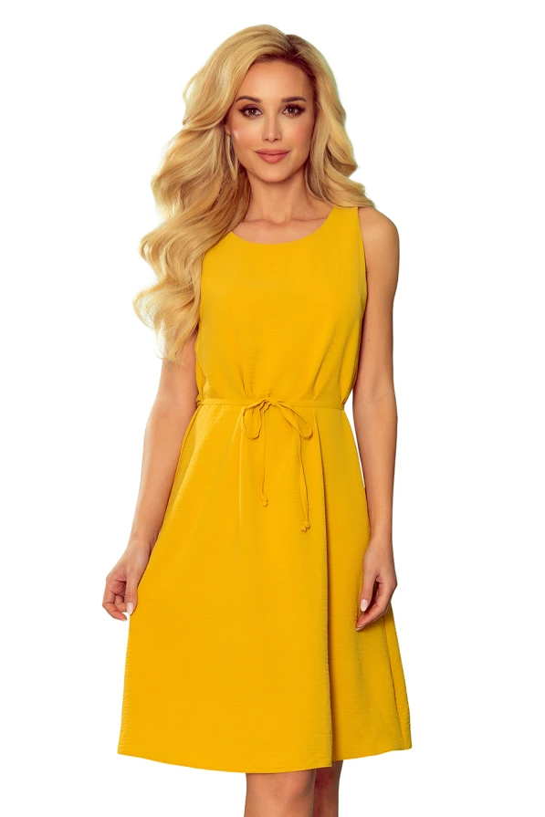 296-5 VICTORIA Trapézové šaty - medová barva